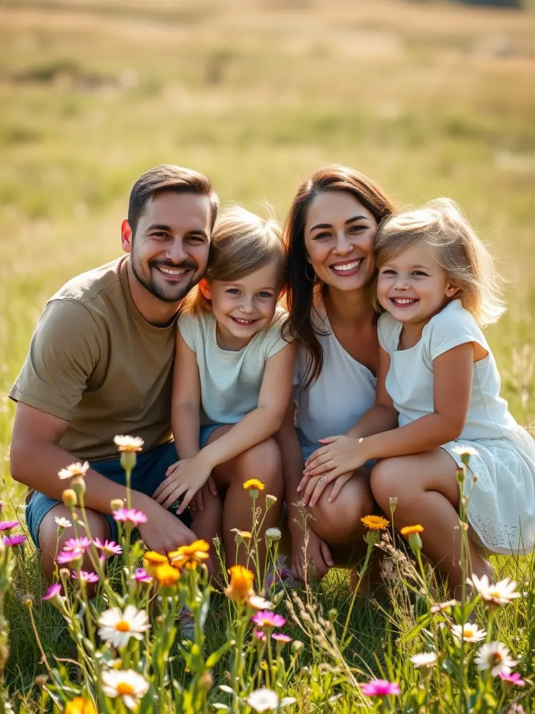 A heartwarming image of a family laughing and embracing in a natural setting, symbolizing family therapy and improved family dynamics at Riverbase Counseling.